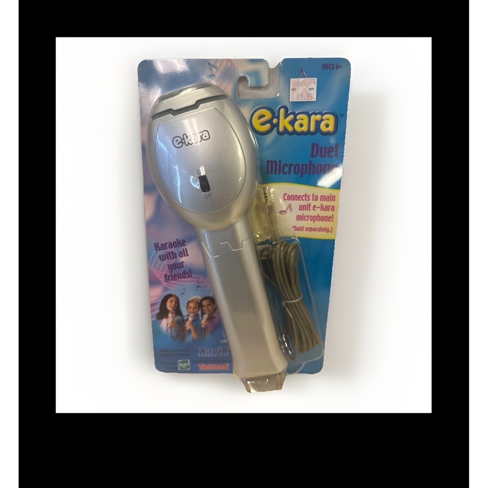 Hasbro Takara e-kara Duet Microphone Silver Vintage 2000 XaviX Karaoke Toy 11505